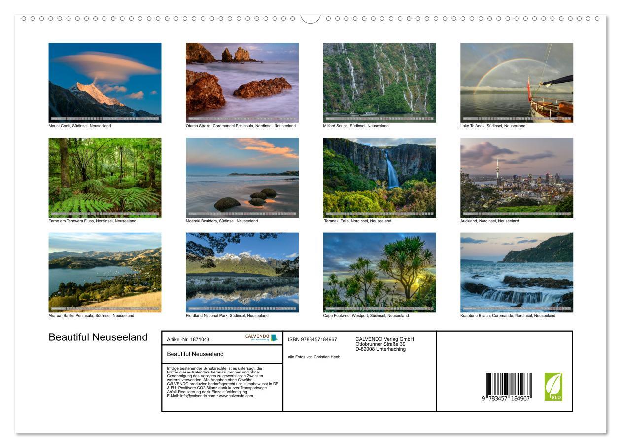 Beautiful Neuseeland (hochwertiger Premium Wandkalender 2025 DIN A2 quer), Kunstdruck in Hochglanz