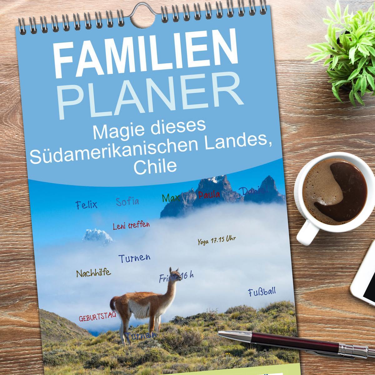 Familienplaner 2025 - Magie dieses Südamerikanischen Landes, Chile mit 5 Spalten (Wandkalender, 21 x 45 cm) CALVENDO