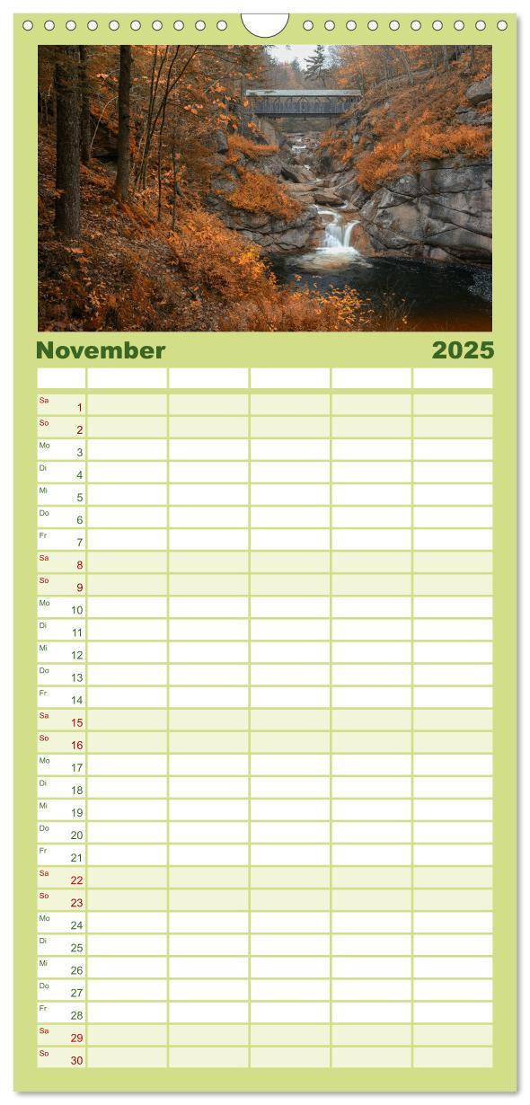 Familienplaner 2025 - Neu England, Indian Summer mit 5 Spalten (Wandkalender, 21 x 45 cm) CALVENDO