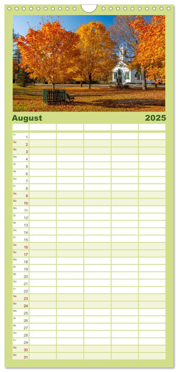 Familienplaner 2025 - Neu England, Indian Summer mit 5 Spalten (Wandkalender, 21 x 45 cm) CALVENDO