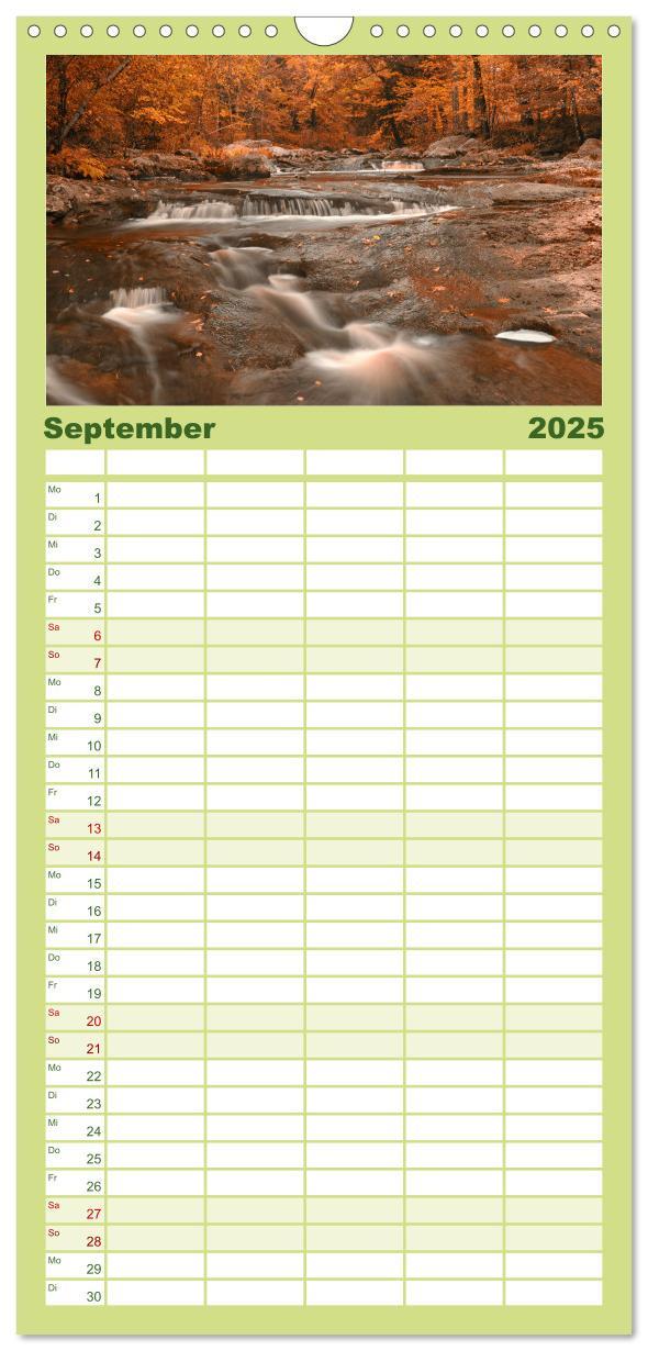 Familienplaner 2025 - Neu England, Indian Summer mit 5 Spalten (Wandkalender, 21 x 45 cm) CALVENDO