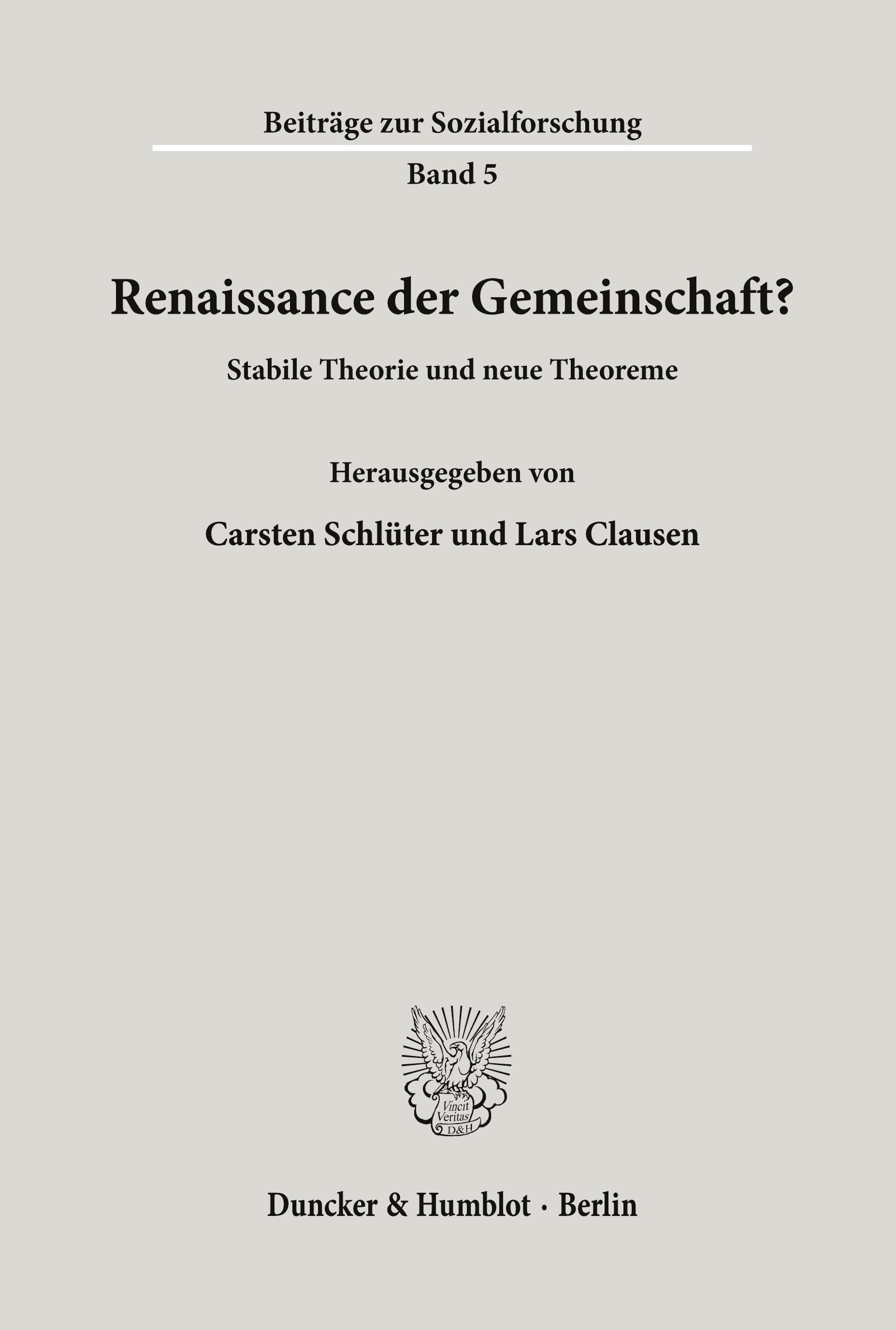 Renaissance der Gemeinschaft?