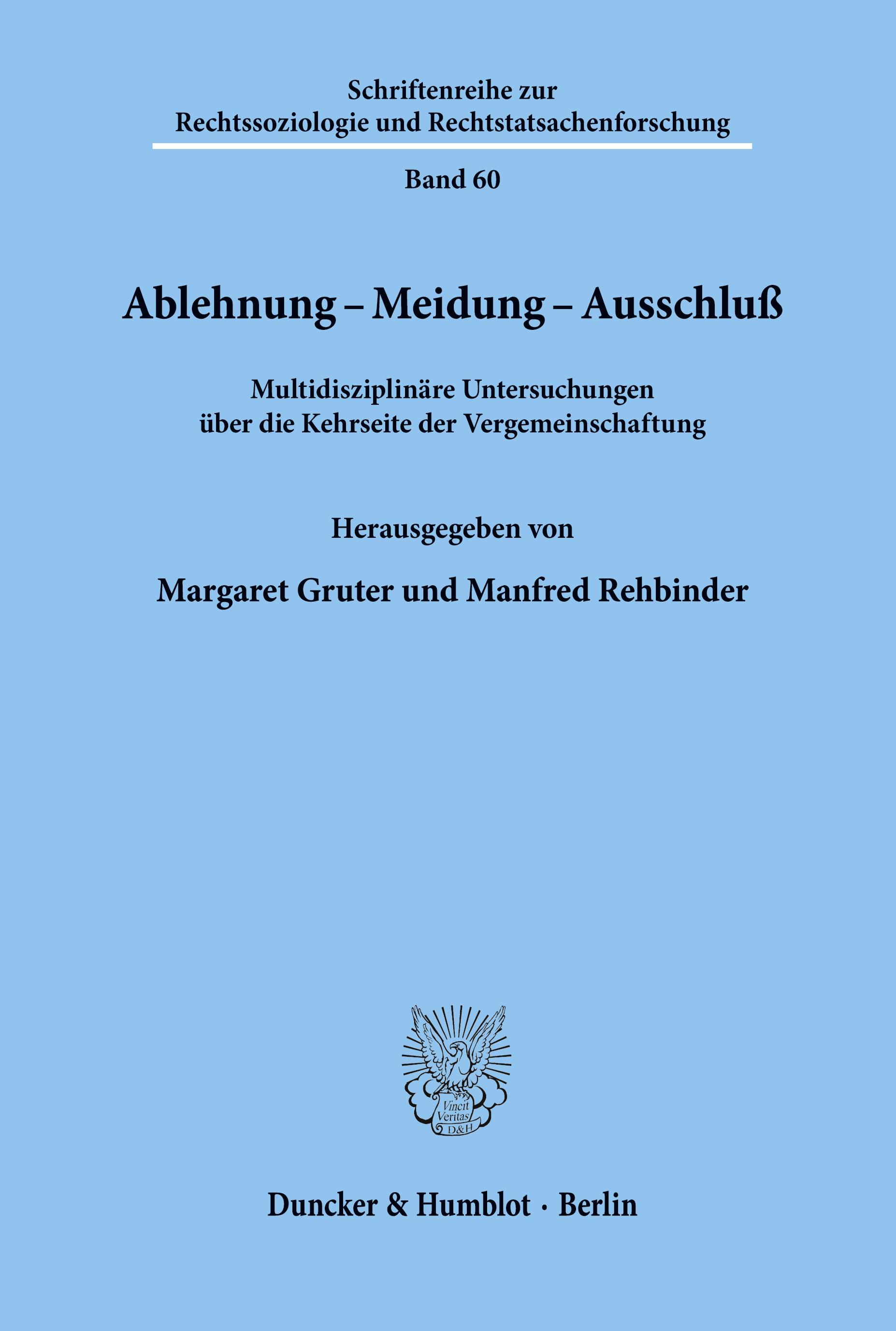 Ablehnung - Meidung - Ausschluß.