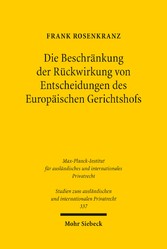 Die Beschränkung der Rückwirkung von Entscheidungen des Europäischen Gerichtshofs