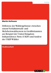 Differenz der Wahlergebnisse zwischen einem Verhältniswahl- und Mehrheitswahlsystem in Großbritannien am Beispiel der United Kingdom Independence Party (UKIP) und Analyse der UKIP-Wähler