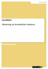 Marketing als betriebliche Funktion