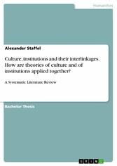 Culture, institutions and their interlinkages. How are theories of culture and of institutions applied together?