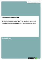 Wahrnehmung und Wahrnehmungsverlauf eines Unternehmens durch die Gesellschaft